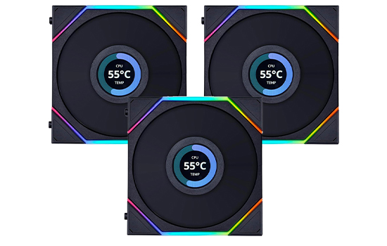 Kit Fan Com 3 Unidades Lian Li Uni Fan TL LCD, RGB, 120mm Kit Fan Com 3 Unidades Lian Li Uni Fan TL LCD, RGB, 120mm